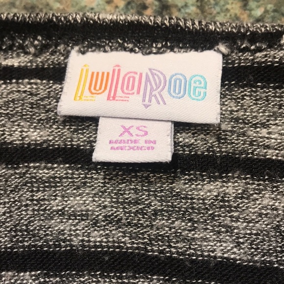 LuLaRoe XS long sweater vest/duster with large slit on each side. Grey and black - Picture 6 of 7